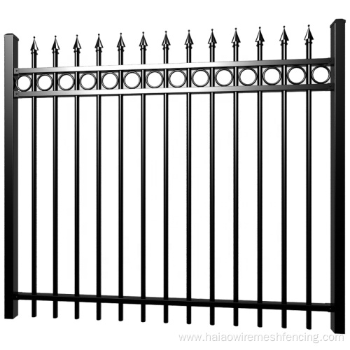 Best quality solid black metal pipe fence panel